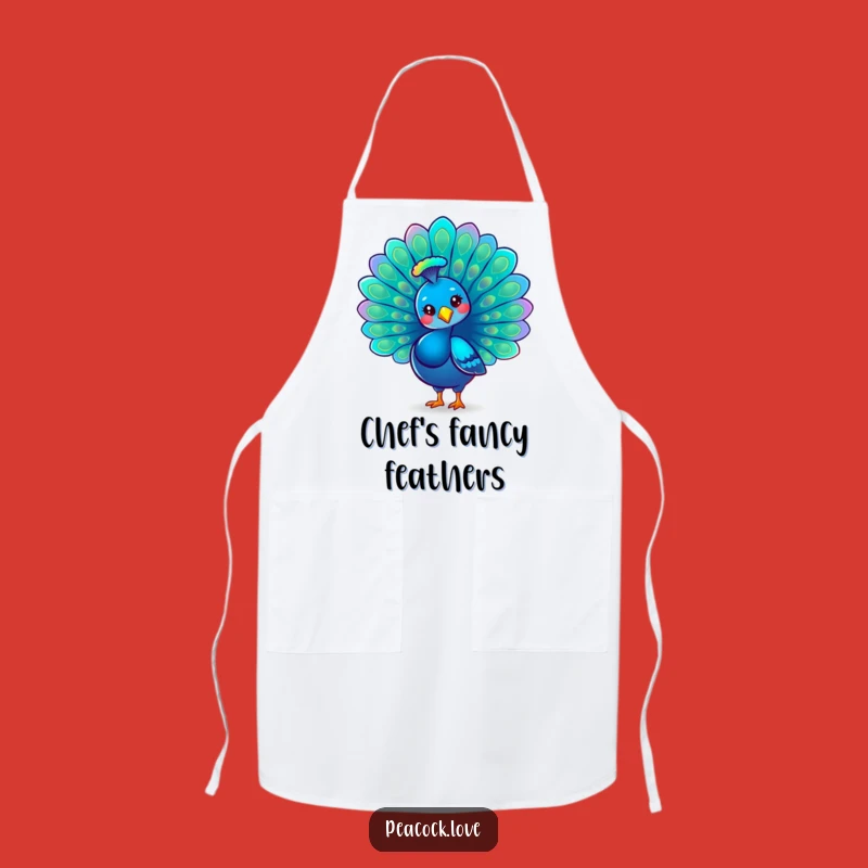 Funny Kawaii Peacock Pride Apron: Culinary Flair & Humorous Gift