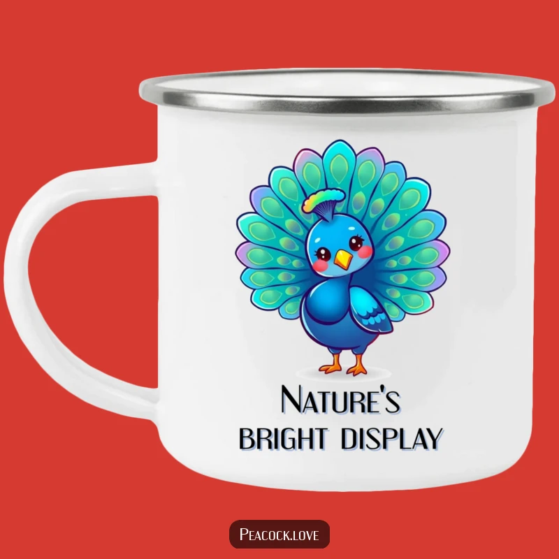 Funny Kawaii Peacock Pride Camping Mug: Adventure & Elegance Gift