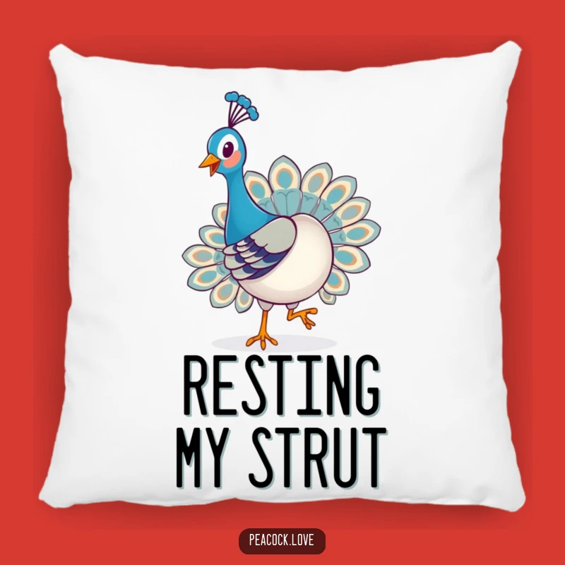 Funny Kawaii Peacock Strut Pillow: Cozy Comfort & Cheerful Decor