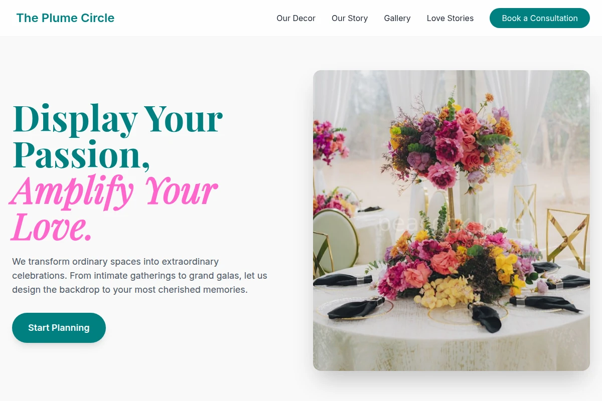 Plume Event Decor