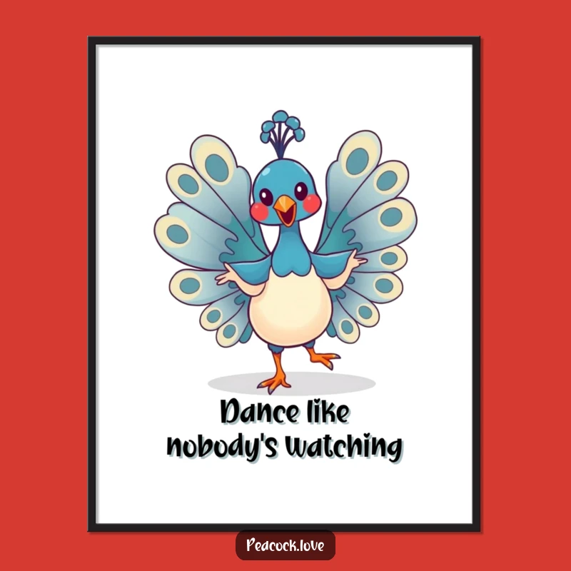 Funny Kawaii Peacock Poster: Decorate Your Walls with This Hilarious Dancing Art