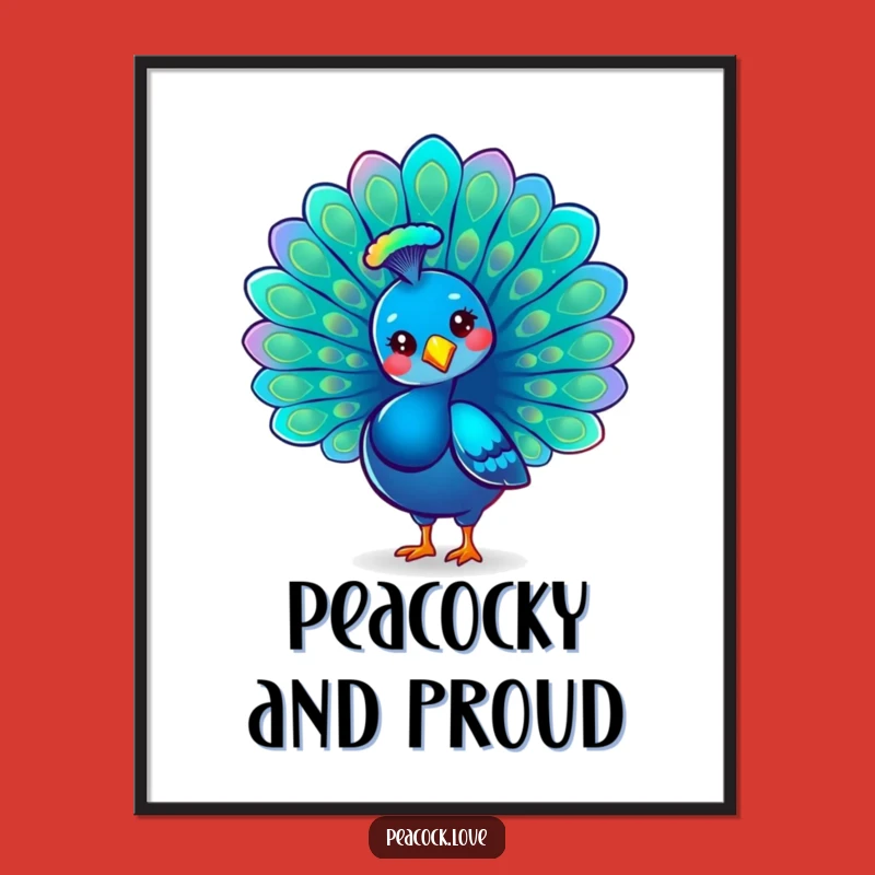 Free Printable Wall Art: Proud Peacock Fan, Funny Downloadable Art for Elegant Decor