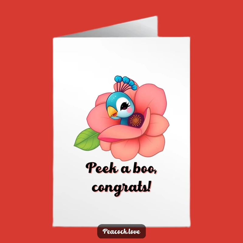 Free Printable Congrats Card: Winking Peacock for Celebratory Peeks