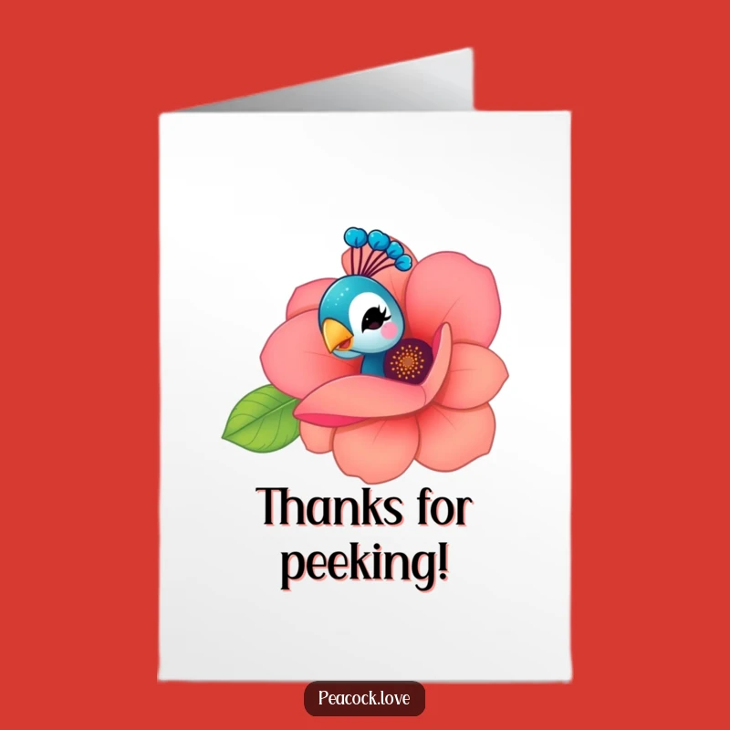 Free Printable Thank You Card: Winking Peacock for a Special Thank You