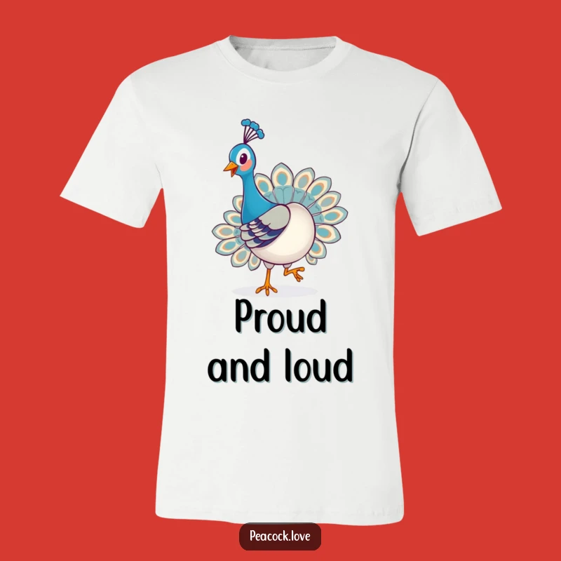 Funny Kawaii Peacock Strut T-Shirt: Confident Charm & Humorous Gift