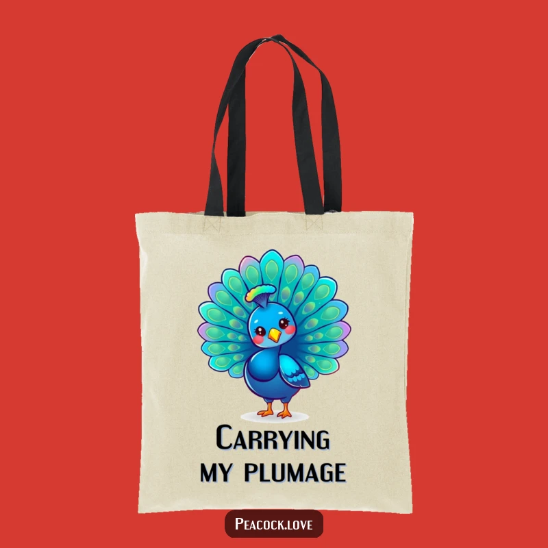 Funny Kawaii Peacock Pride Tote Bag: Chic & Practical Humorous Gift